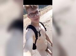 Nudist hiking