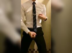 Office boy jerks off