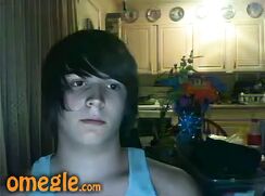Omegle Hot Dark Hair Guy wanks and cums - AI Enhanced