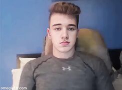 Omegle18.com Ginger Lad with an uncut cock wanks' for us - AI Enhanced