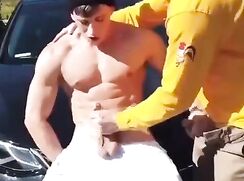 Outdoor Handjob Cums 222