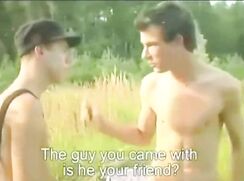 Outdoor twinks unprotected bang In Garden