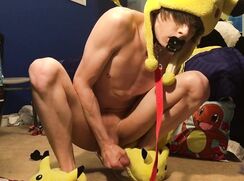 Pikachu boy cums on the floor