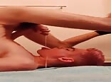 pink haired dude cumming in his mouth