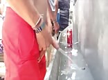 Pissing at festival