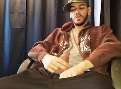 Pissing in sweat and hoodie