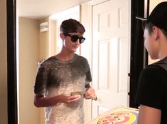 Pizza delivery for a boy