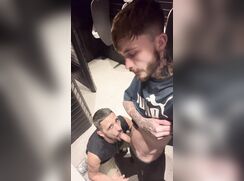 Playing in the public toilet
