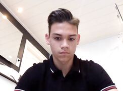 Polo twink with stylish hair cut