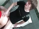 Public bathroom bumjob 