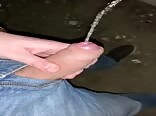 Public pee and handjob gay porn