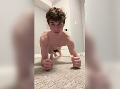 Pushup wank cam floor porn boy