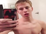 Quick blast of cock juice on the mirror boys porn