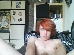 Redhead boy shows how he imagines fun...