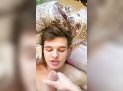 Rik loves a lot of cum on his face