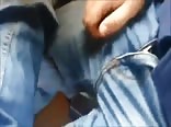 Risky cumshot on train in front of passengers 