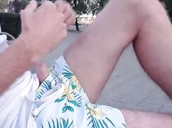 Risky wank close to roadside shorts porn boys