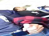 Risky wank on aeroplane