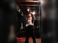 Rocker Shane Shakes his Big Soft Cock in Basement