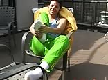 Rodrigo Shows his Feet Outdoors
