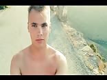 Russian blonde on the background of the Black sea
