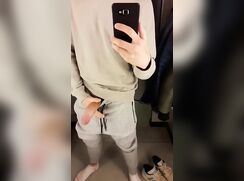 Selfie - Twink Cums in Dressing Room on Mirror 292
