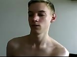 Sexy blond cum on abs