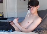 Sexy boy getting smooth with his glasses