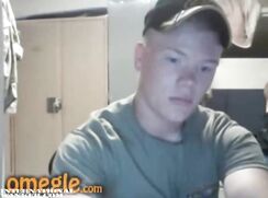 Sexy corn-fed soldier jerks his plump cut cock boys porn