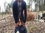sexy latino jerking off in the woods