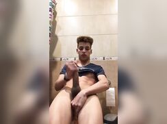 Sexy Twink Boy Cum Bathroom