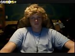 Shaggy haired fit boy cums boys porn