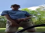 Showing my cock and stroking outdoors boys porn