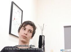 ♥ Shy hottie named Dominik riding a fat penis casting ♥