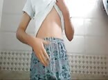 Shy twink porn strokes one out before taking a shower