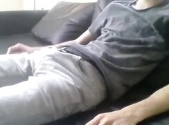 Skinny young boy is cum