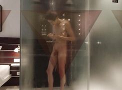 Slim lad showers in hotel room gay boys porn