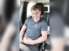 Smiley Twink Jerks & Cums in Car 201
