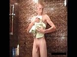 Smooth Grisha Cums After His Shower