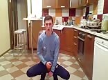 Something about the kitchen got this boy porn horny