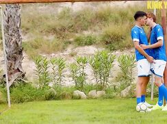 sportive boys on the field