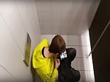 Spying on teen wanking in public toilet 