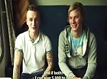 Str8 Boys Fuck in Train for Cash