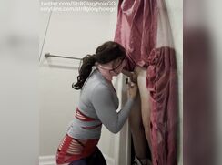 Straight 20 yo HUNG moans during gloryhole deepthroat and rimming