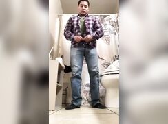 Straight bait Elijah strips and jerks off