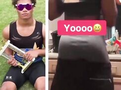 Straight boy with fat ass showing off