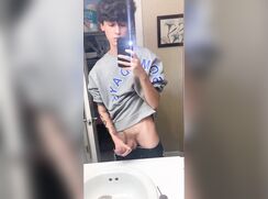 straight camboy cums in sink