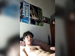 Straight College Jock Baited and Cums on Himself