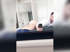Straight jock baited into showing ass