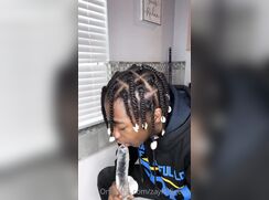 Straight teen sucks dildo
